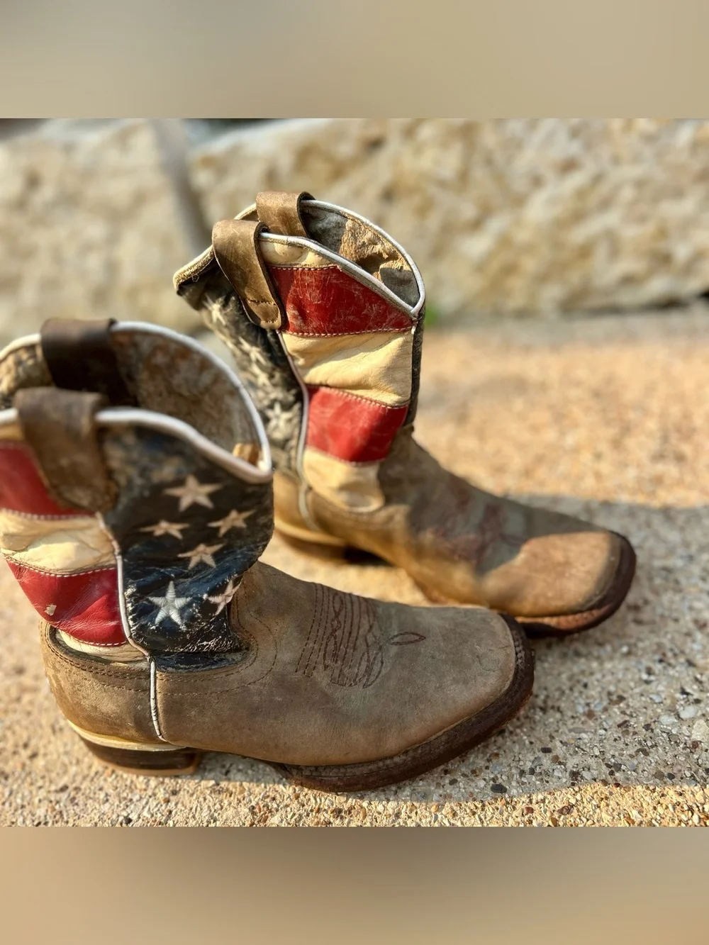 DURANGO BOYS' AMERICAN FLAG WESTERN BOOTS - SQUARE TOE